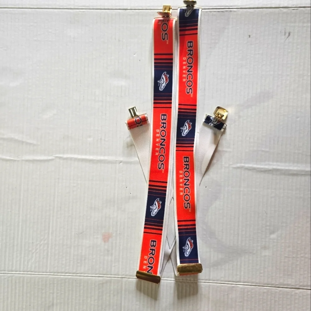 NFL Broncos Red and Blue Suspenders - Picture 1 of 2